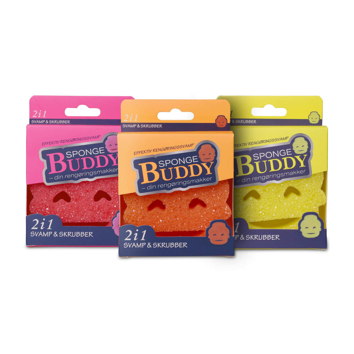Billede af Sponge Buddy pakke med 3 svampe | Effektiv rengøringssvamp | Assorterede farver